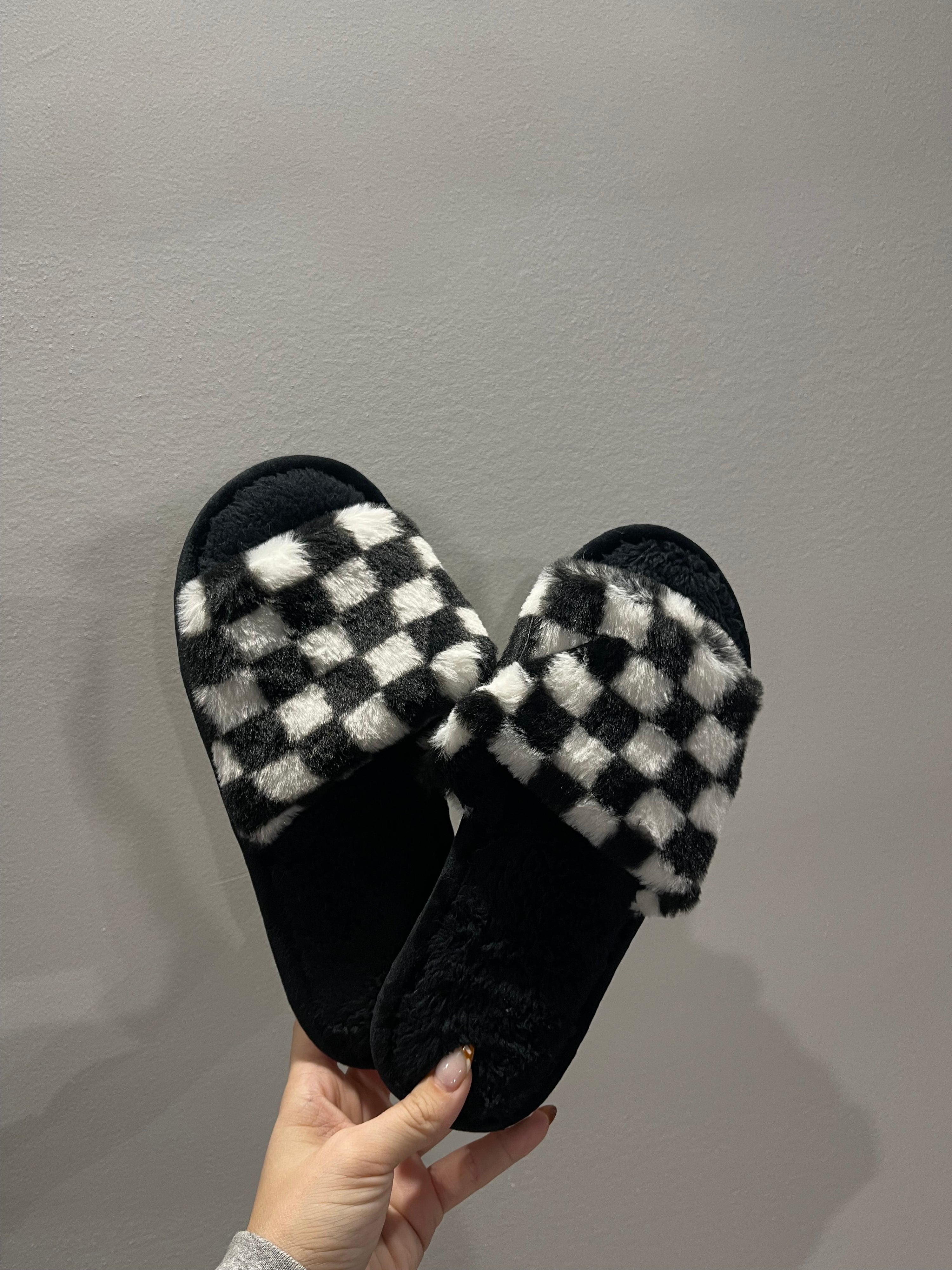 Checkered Cozy Slippers